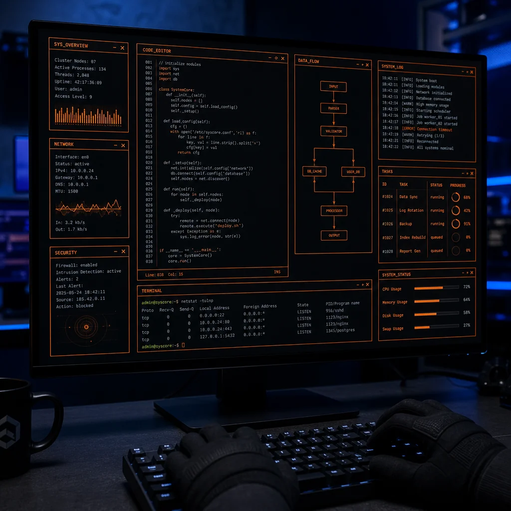 Code analysis on a high-resolution monitor