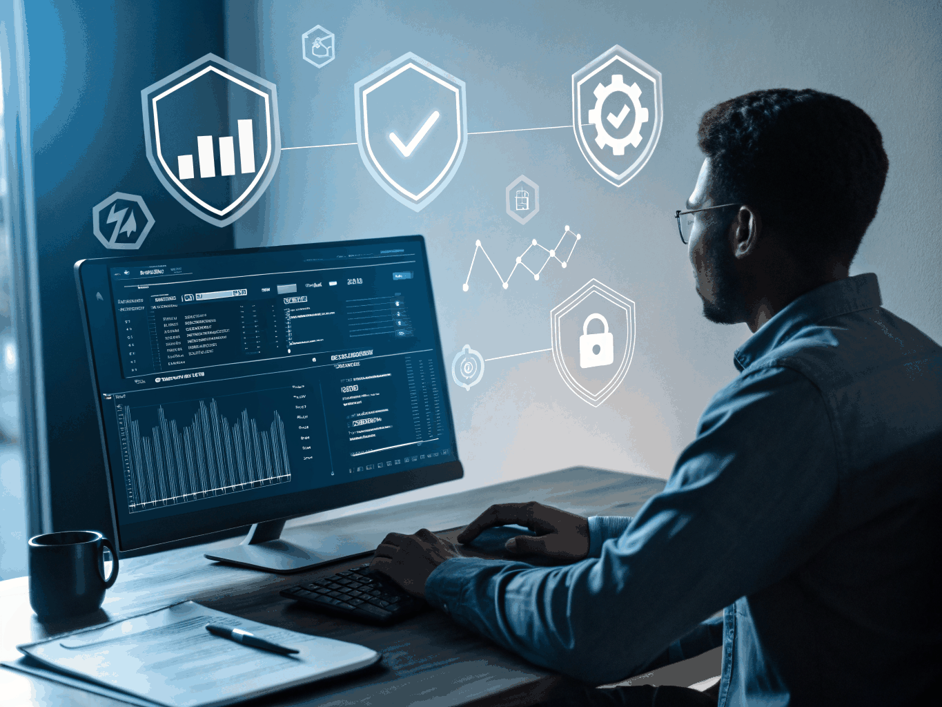 Cybersecurity professional reviewing report